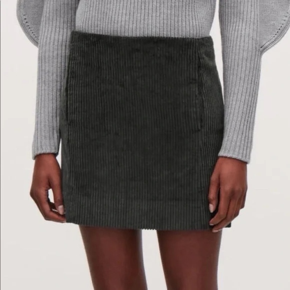COS Corduroy Mini Skirt Gray